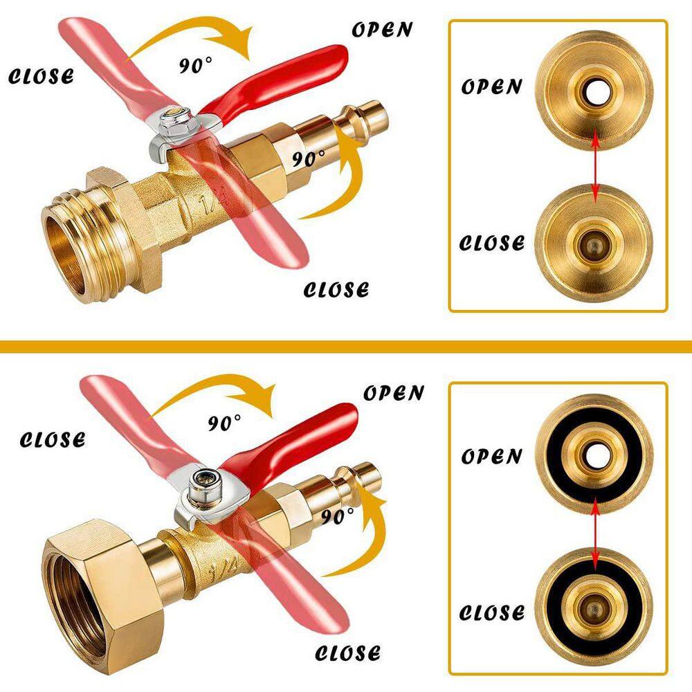 Brass Freeze Adapter with 2-Pieces 14 in. Male Quick Connect Plug and 2-Pieces 34 in. Male and Female Threads B08M5F3JKJ