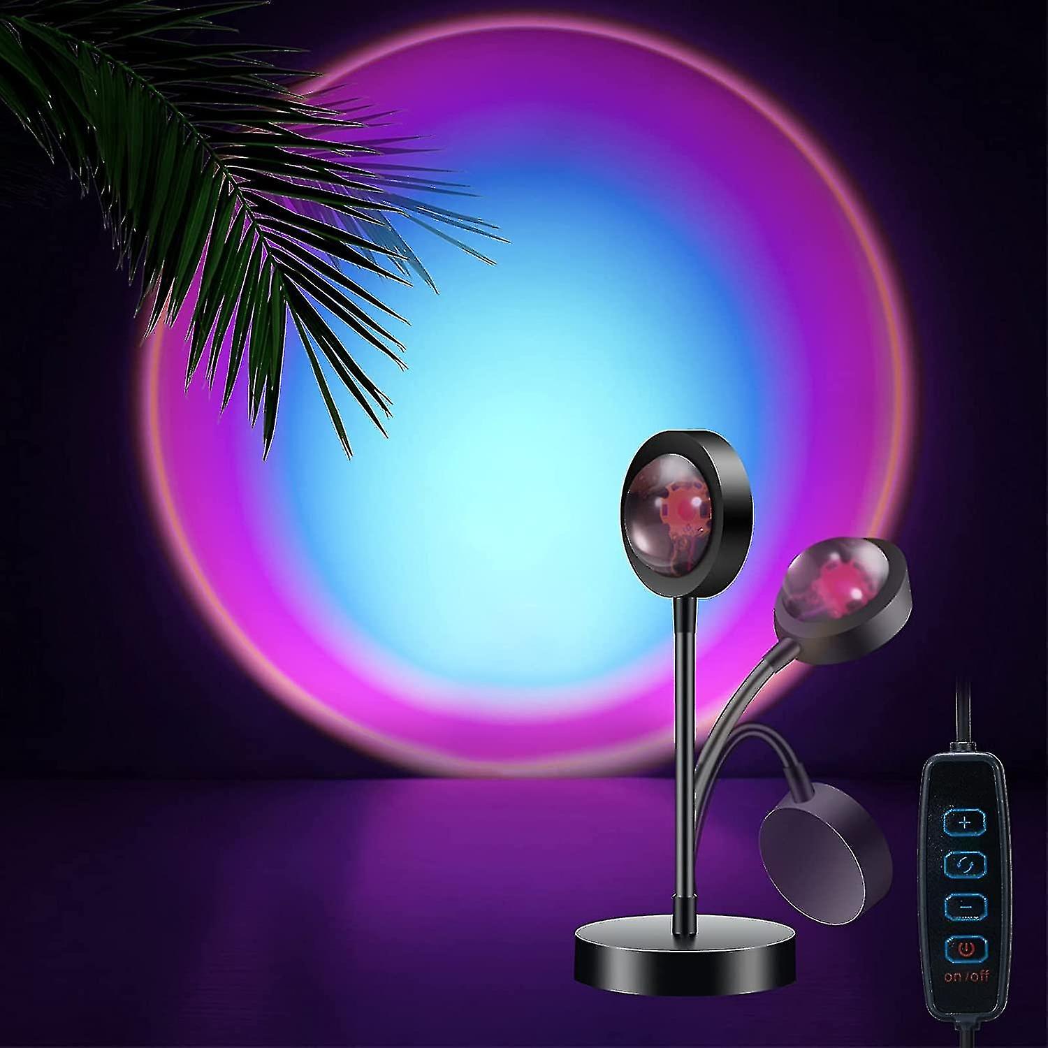 Sunset Lamp Tiktok Lamp， 360degree Chill Vibe Sunset Projection Lamp， Dimmable Led Night Light Sunse