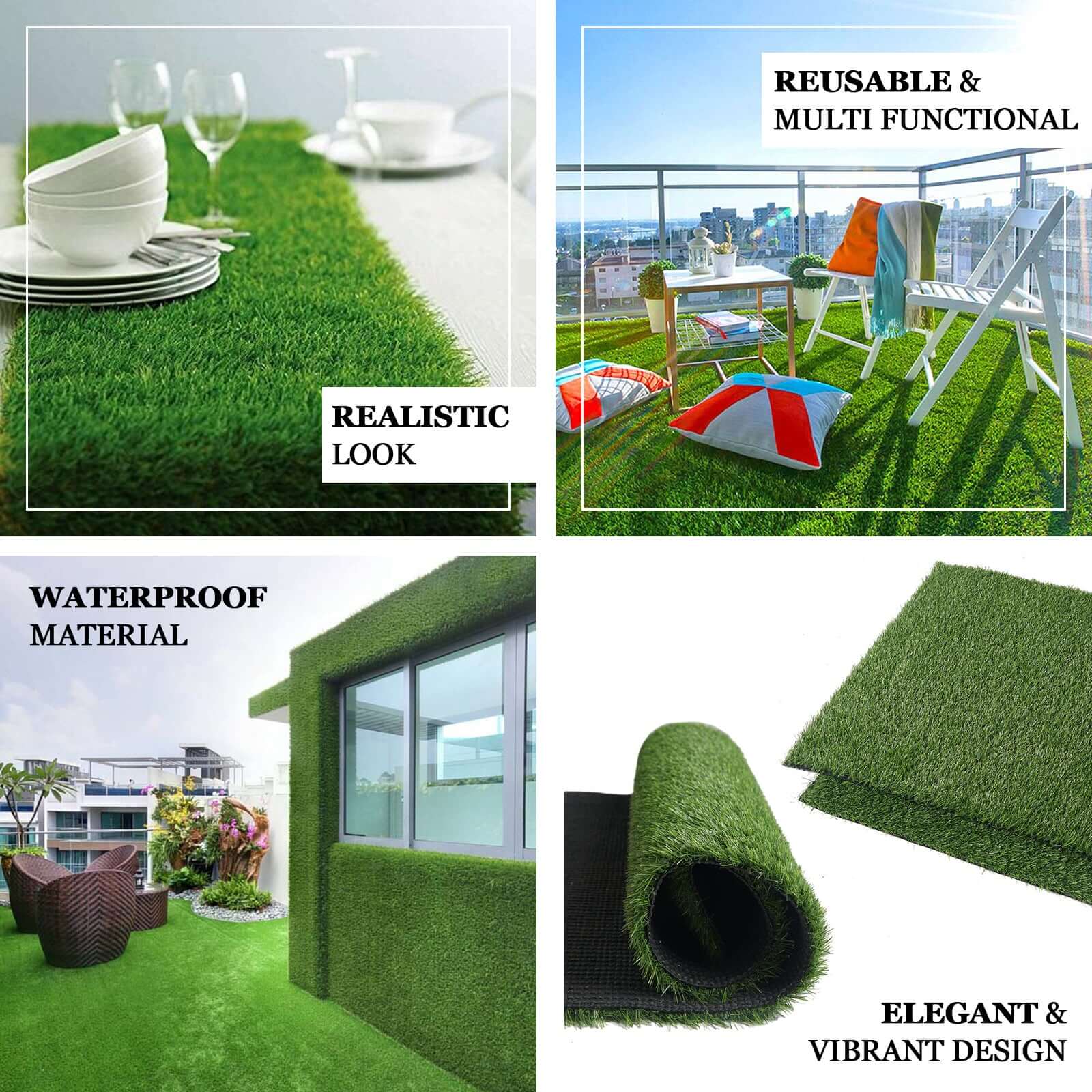 Green Artificial Grass Carpet Rug Indoor Outdoor Synthetic Garden Mat Landscape Turf Lawn 5ftx3ft