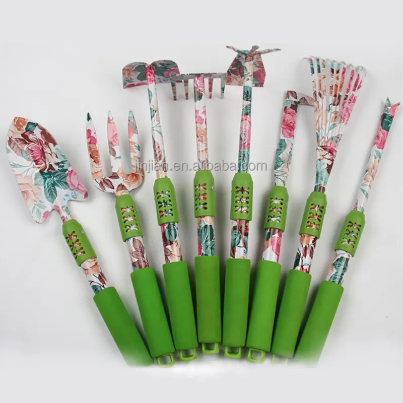 Customized colorful gardening tools included 8pcs indoor hand tools for garden