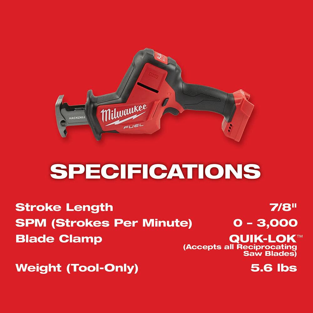 Milwaukee M18 FUEL HACKZALL Reciprocating Saw 2719-20 from Milwaukee