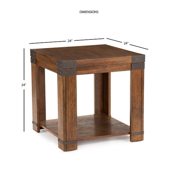 Aldridge Square Industrial Wood End Table by Greyson Living