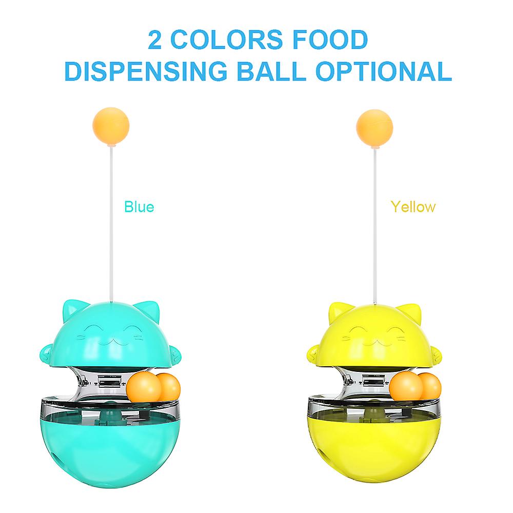 Cat Food Dispensing Ball Cat Tracks Tumbler Treat Ball Cat Feeder Circle Track With Moving Balls For Cat Pet Yellow