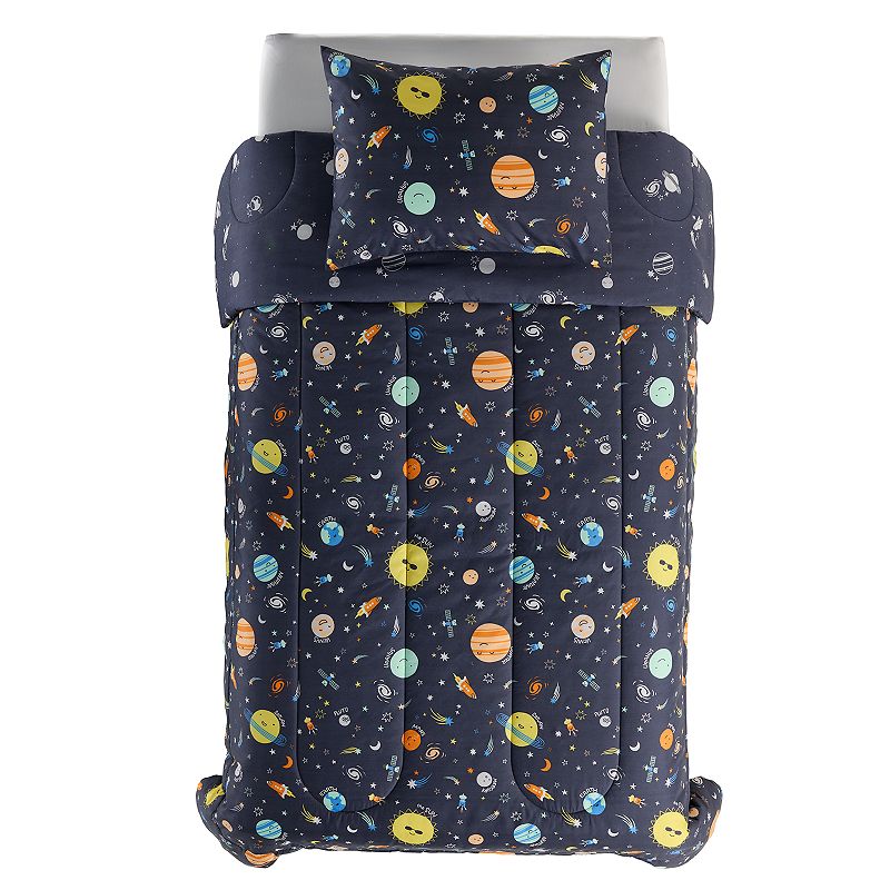 The Big One Kids? Diego Solar System Glow In The Dark Reversible Comforter Set with Shams