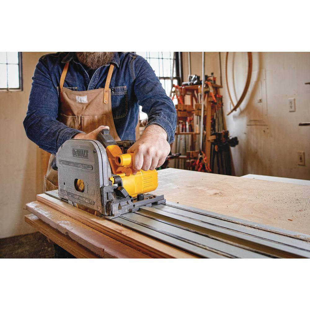 DW FLEXVOLT 60V MAX Cordless Brushless 6-12 in. Track Saw Kit 59 in. Track and (2) FLEXVOLT 6.0Ah Batteries DCS520ST1W606