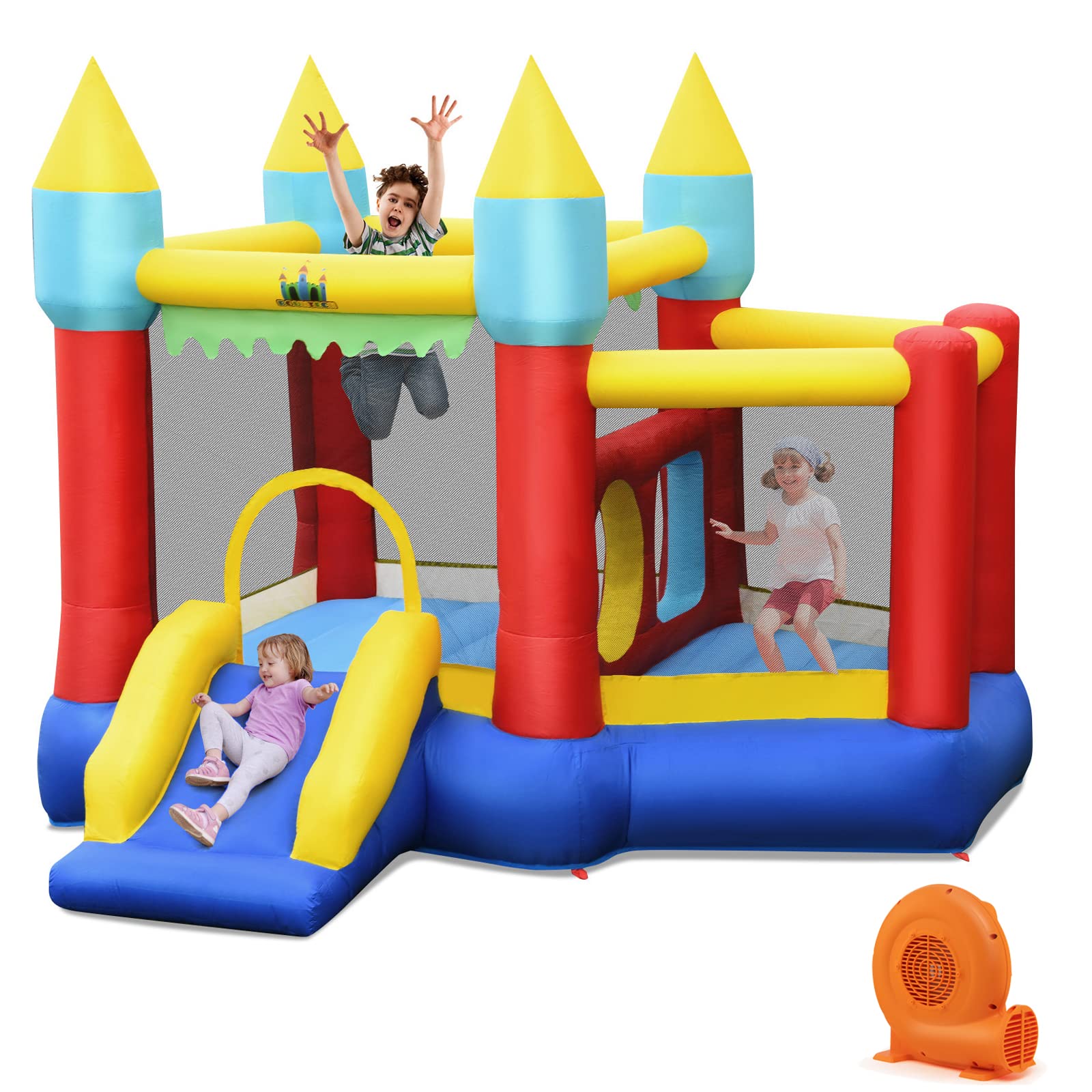 Costzon Inflatable Bounce House, Bouncy House for Kids/ With 550 Blower