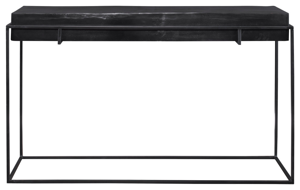 Uttermost Telone Modern Black Console table   Industrial   Console Tables   by Modern Furniture LLC  Houzz