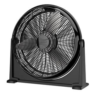 Lasko 20 in. 3 Speeds Floor Fan in Black with 90 Degrees Tilt Adjustment Built-In Carry Handle Wall Mountable A20107