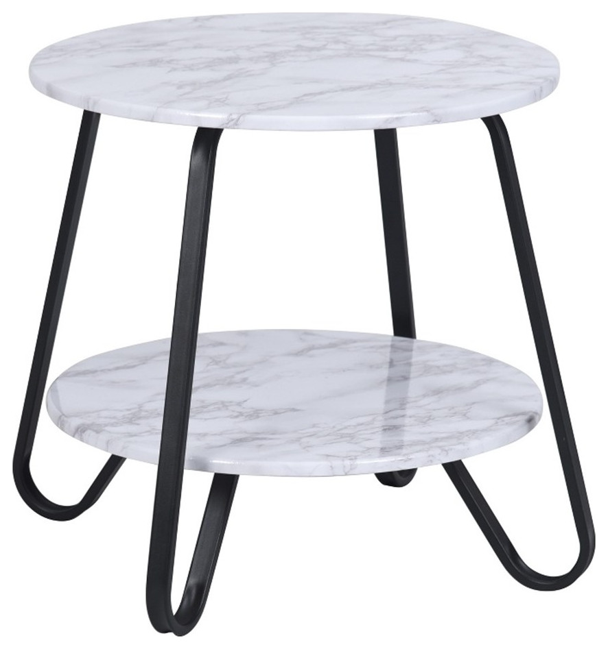 Homycasa 18.11 quotW Modern Wood End Table with Storage in White   Transitional   Side Tables And End Tables   by Homesquare  Houzz