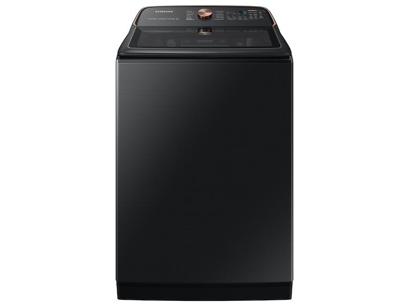 Samsung WA55A7700AV 5.5 Cu. Ft. Extra-Large Capacity Smart Top Load Washer With Auto Dispense System In Brushed Black