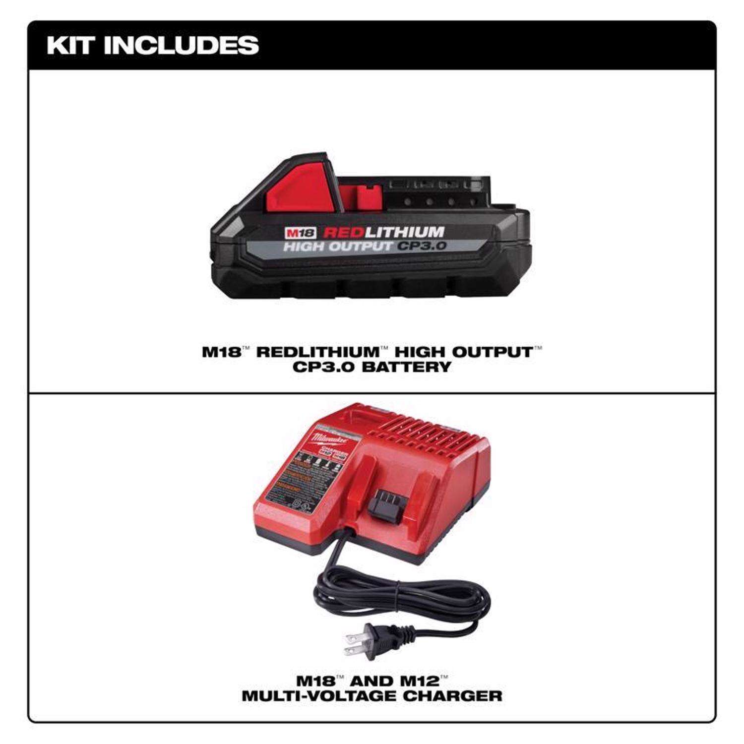 MW M18 REDLITHIUM CP 3 Ah Lithium-Ion Battery and Charger Starter Kit 2 pc