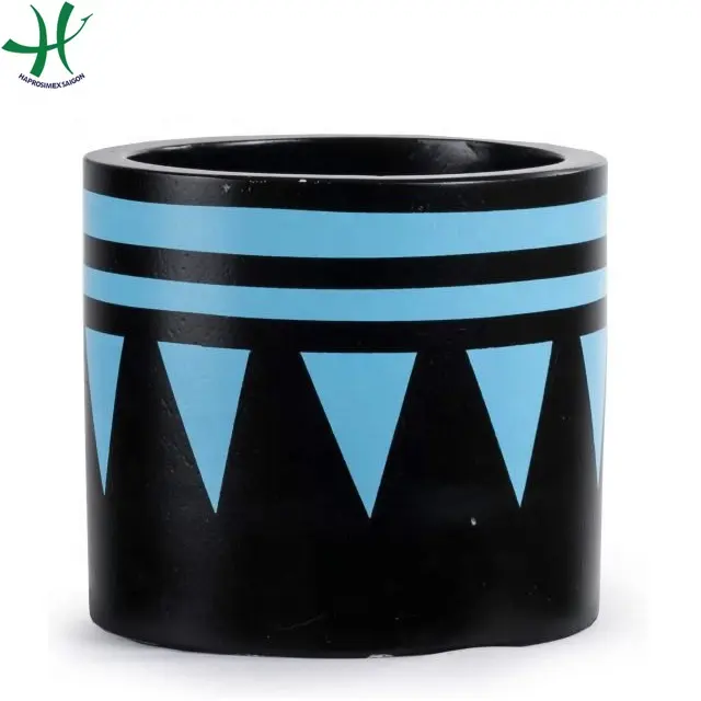 Cement fiber planter pot for Garden Decoration  color: black and blue  home garden supplies