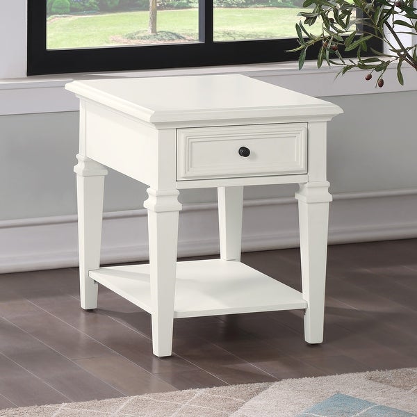 The Gray Barn Castana Modern Farmhouse Soft White End Table