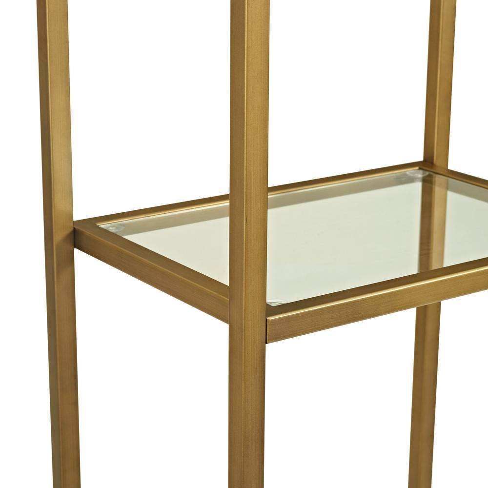 CROSLEY FURNITURE 73 in. GoldClear Metal 4-shelf Etagere Bookcase with Open Back CF6114-GL