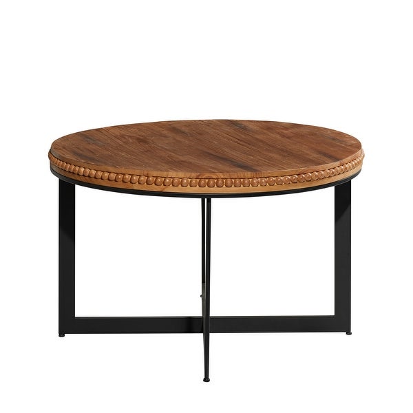 Brown Wood Industrial Table with Black Metal Legs