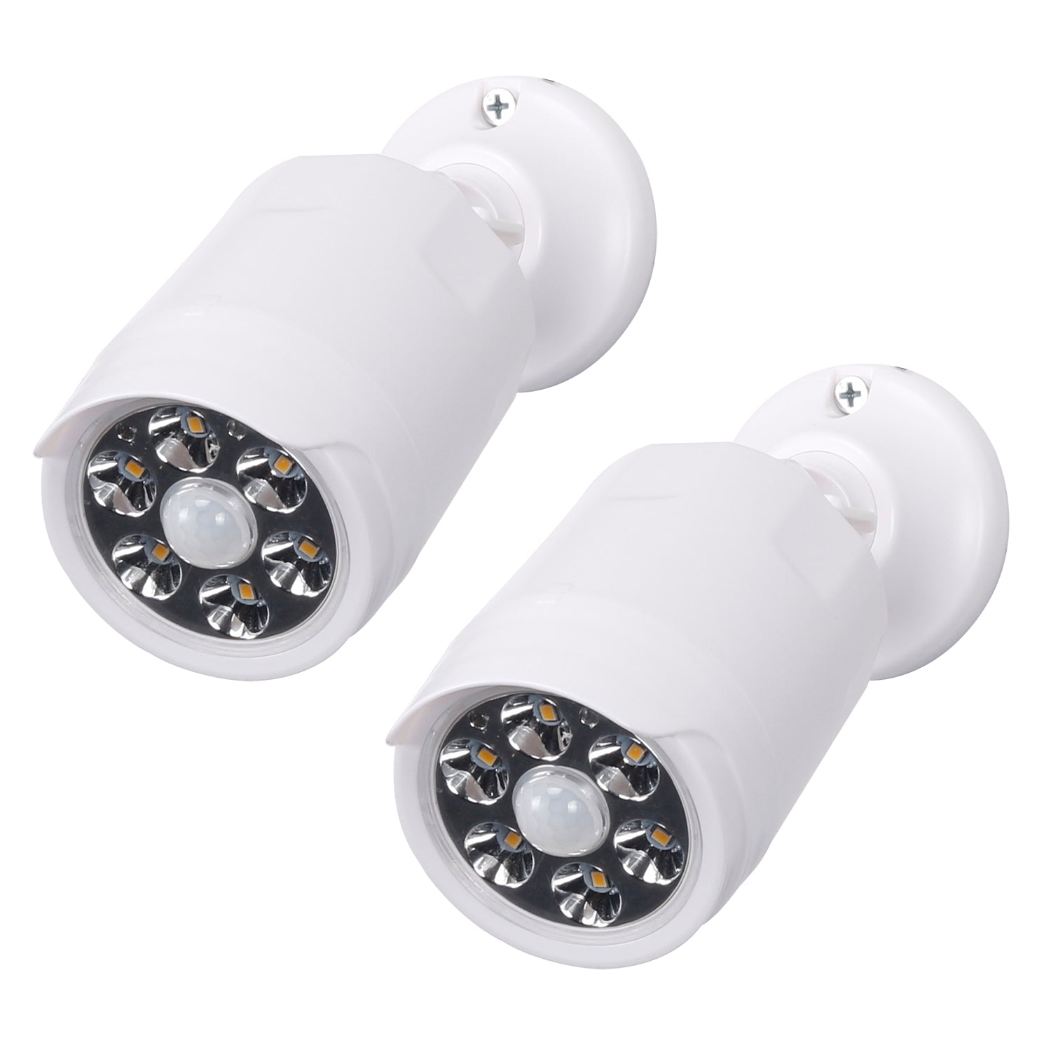 Honeywell 100 Lumen Motion Activated Security LED Light Set with Linkable Feature， Battery Operated (White Finish， 2 Pack)