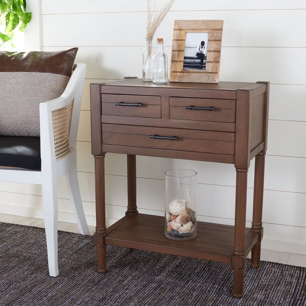 SAFAVIEH Filbert Distressed White 3-Drawer Console Table