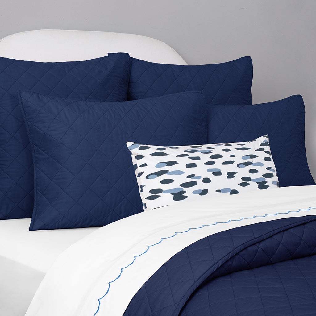 Capri Blue Wavelet Embroidered Sheet Set (Fitted, Flat, & Pillow Cases)