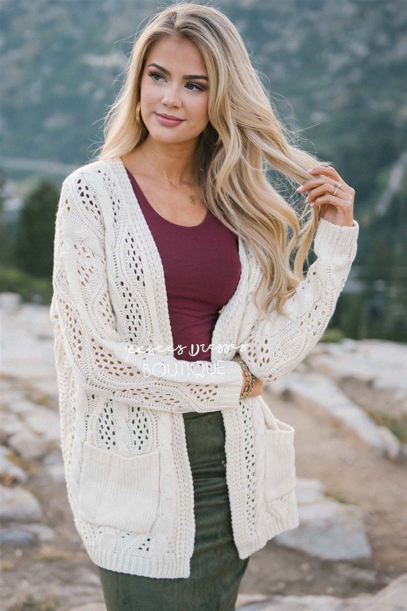 Over Sized Crochet Knit Cardigan