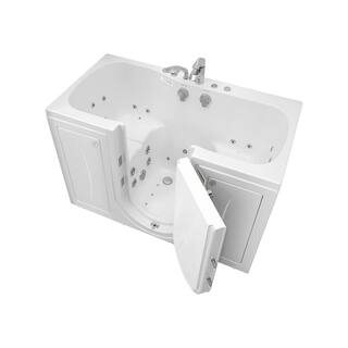 Ella Tub4Two 60 in. Walk-In Whirlpool Air Bath MicroBubble Bathtub in White LH Outward Door Heated Seat 2 in. Dual Drain O2SA3260DMH-HB-L