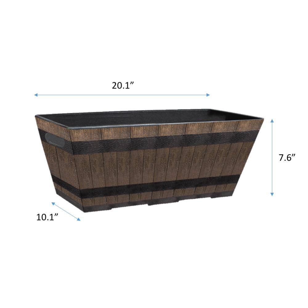 CHG CLASSIC HOME  GARDEN 10.13 in. x 20.13 in. Kentucky Walnut Resin Window Box HD1-1028