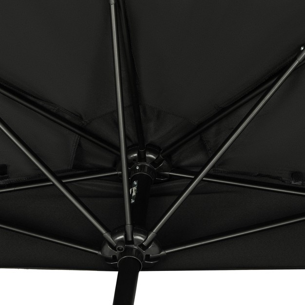 9 x27 X 4 5 x27 Lanai Half Patio Umbrella Black Island Umbrella