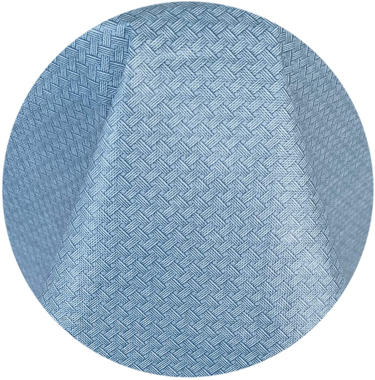 Newbridge Blue Basketweave Solid Color Vinyl Flannel Backed Tablecloth, Basket Weave Indoor/Outdoor Patio, Kitchen, Dining Tablecloth, 52” x 52” Square