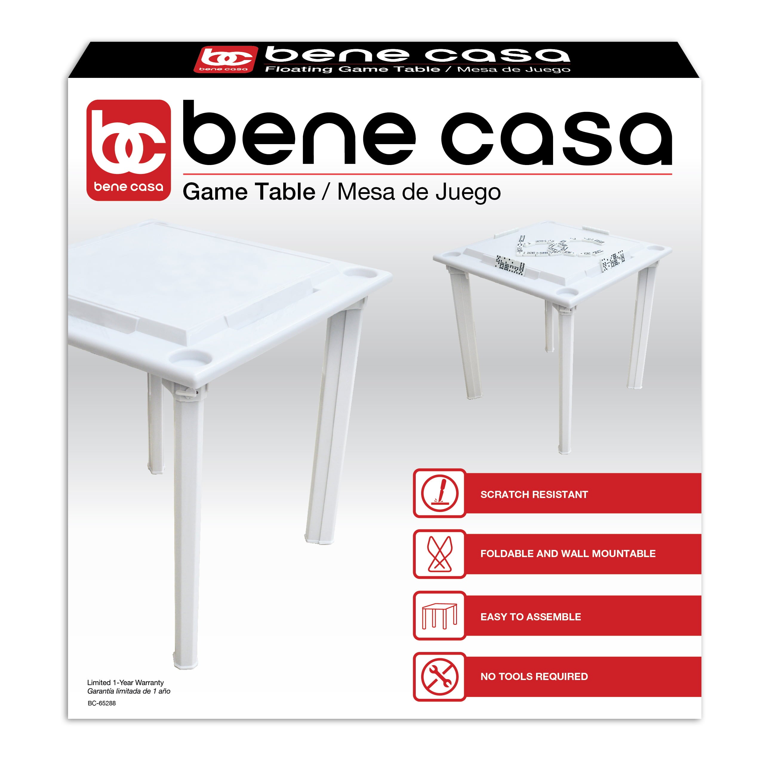 Bene Casa Game Table with Tile Racks & Drink Holders