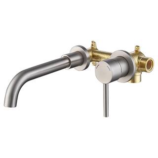 GIVING TREE Single-Handle Wall Mounted Bathroom Faucet in Brushed Nickel XLHDDFAR0012