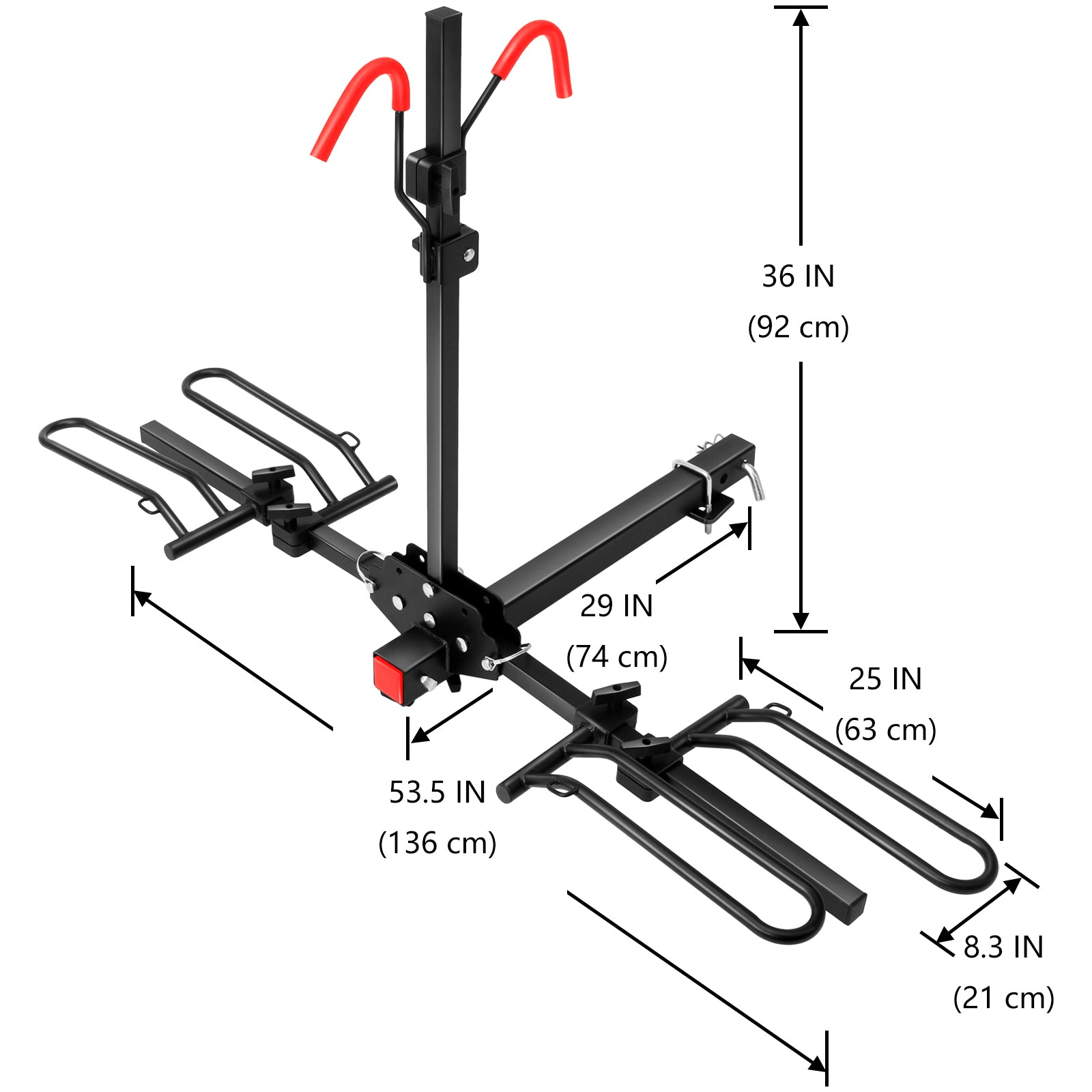 Hitch Mount Carrier Rack， Foldable Tray 2 Bike Rack fit for Cars， Trucks， SUV and Sedan with a 2