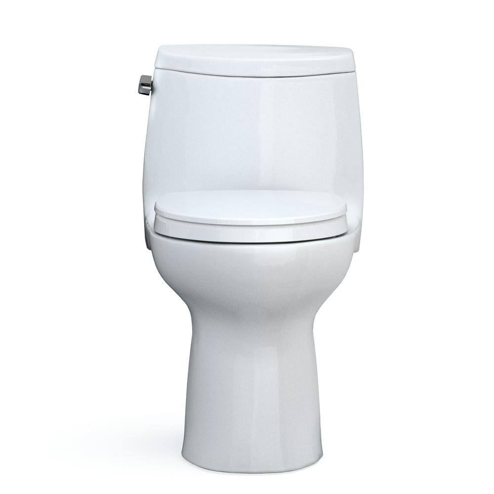 TOTO UltraMax II 1-Piece 1.28 GPF Single Flush Elongated ADA Comfort Height Toilet in Cotton White Seat Included MS604124CEFG#01