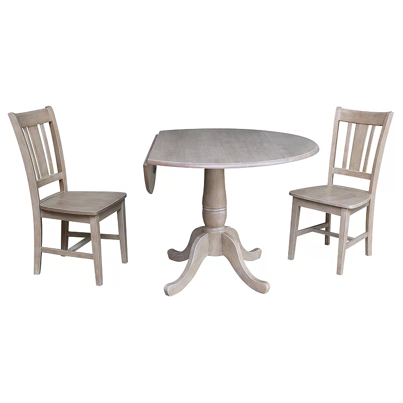 International Concepts Jordan Pedestal Table and Chairs 3-pc. Dining Set