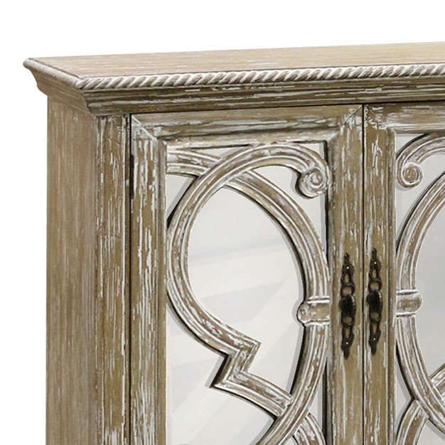 Naples 6 Door Mirrored Cabinet Natural Stylecraft