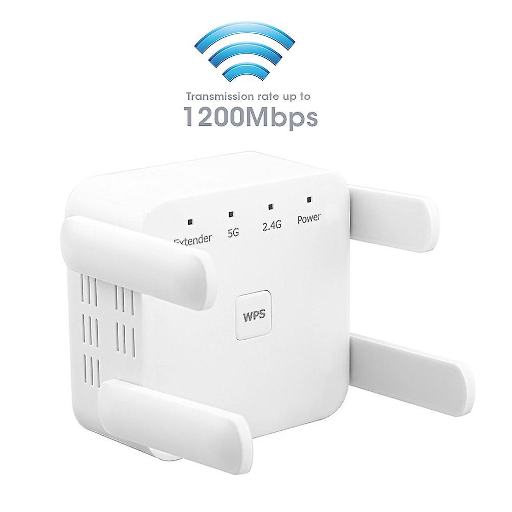 Wifi Range Extender Network Port Wall Plug Wireless Relay 1200m Dual Frequency 100240veu Plug