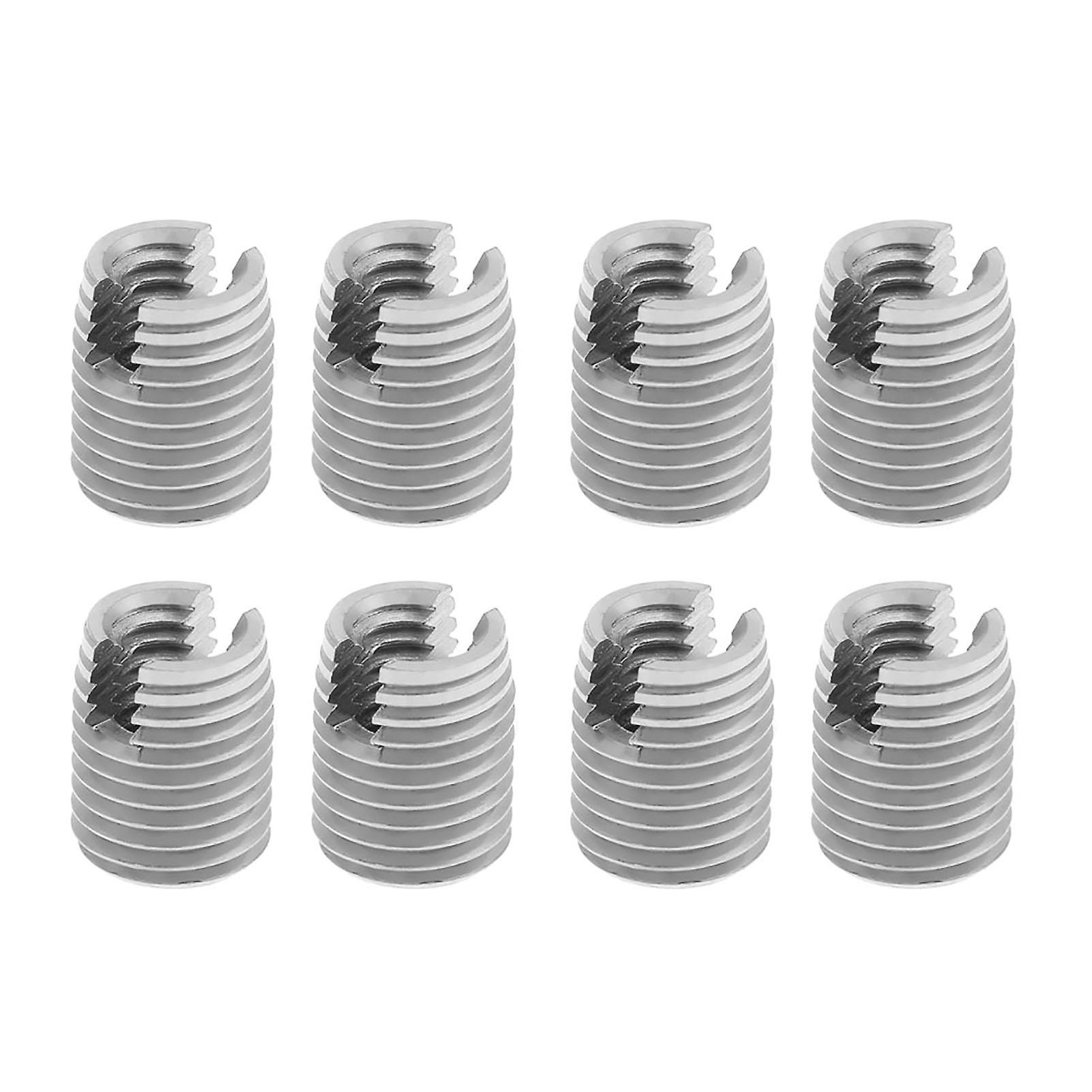 20pcs Metal Self Tapping Slotted Screw Thread Insert Helical Repair M4 x 8mm Set