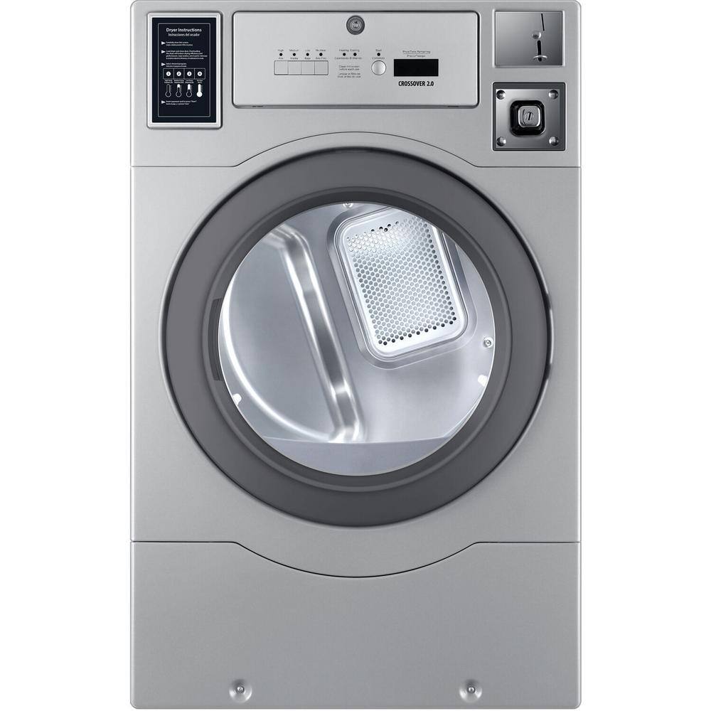 Crossover Commercial Laundry 7 cu. ft. Gray Electric Dryer Coin-Operated and Free Use ELEC DRYER STAND ALONE