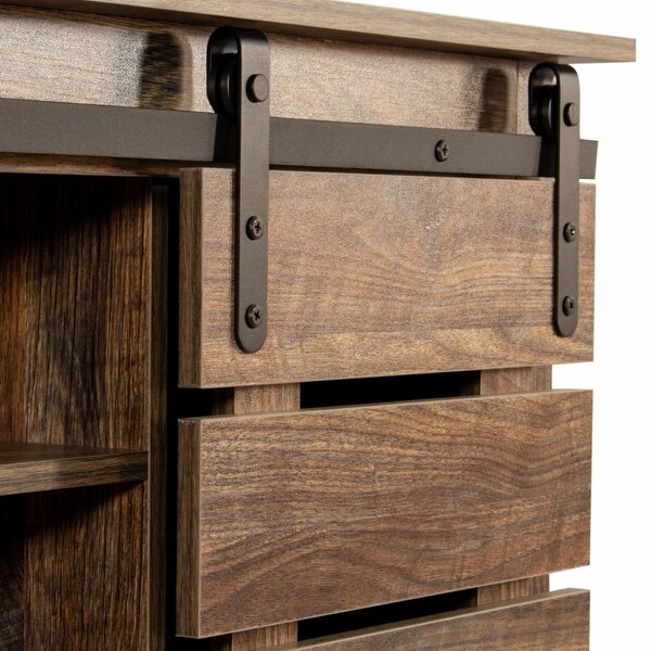 Buffet sideboard with sliding barn door