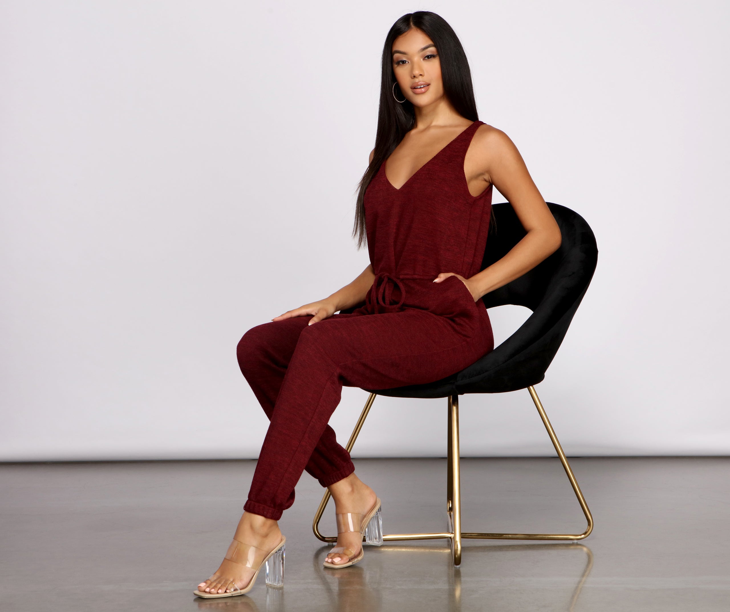 Keep It Chill Cozy Knit Jumpsuit