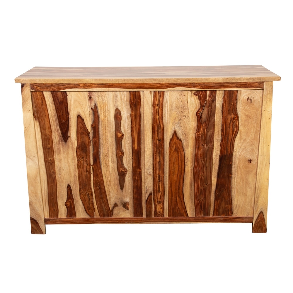 Porter Designs Kalispell Solid Sheesham Wood Sideboard Bar  Natural.