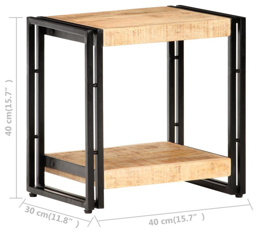 Vidaxl Side Table 15.7X11.8X15.7 Rough Mango Wood 0682   Industrial   Side Tables And End Tables   by vidaXL LLC  Houzz