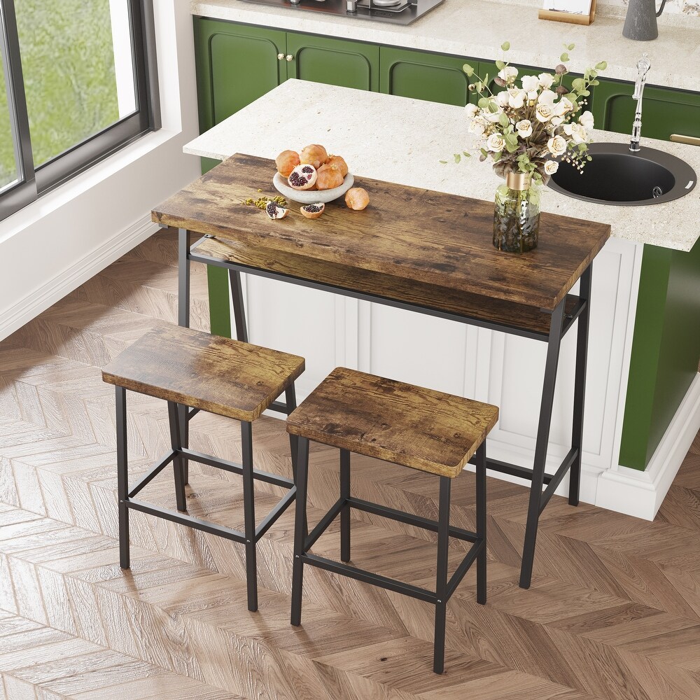 Stylish 3 Piece Bar Tables and Chairs Set for Home Decor