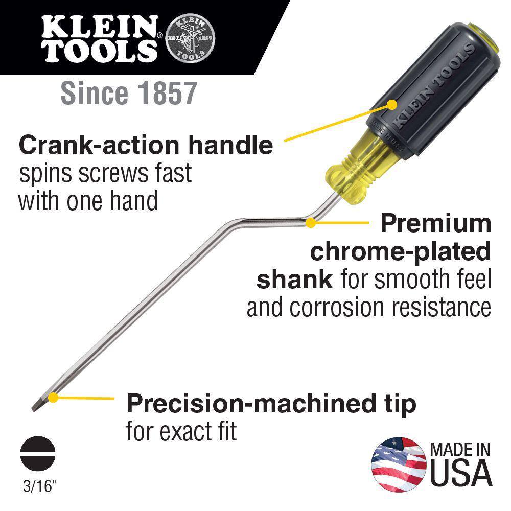 Klein Tools 316 in. Cabinet-Tip Rapi-Drive Flat Head Screwdriver with 6 in. Round Shank 6706