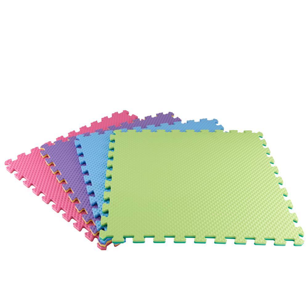 TrafficMaster Primary Pastel 24 in. W x 24 in. L x 0.5 in. Thick Foam Exercise\Gym Flooring Tiles (4 Tiles\Case) (16 sq. ft.) 24121HDUS