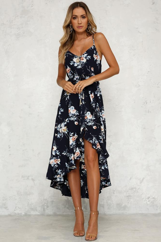 No Questions Asked Midi Dress Navy