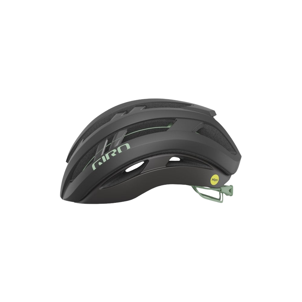 Giro Aries Spherical Road Helmet - Matt Coal-Spruce Green - 2023