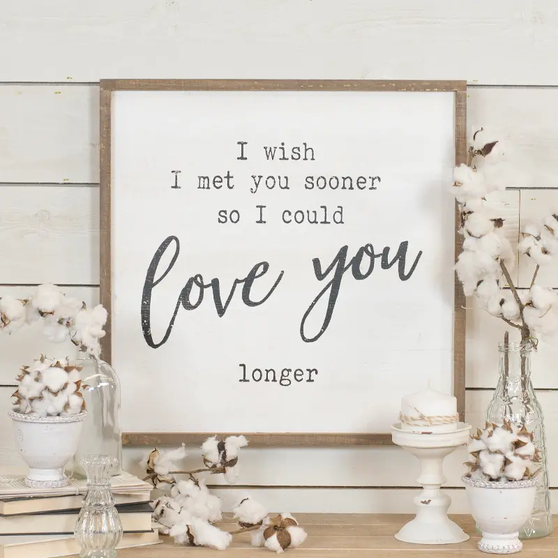 White， Brown， and Black Love You Longer Wooden Sign