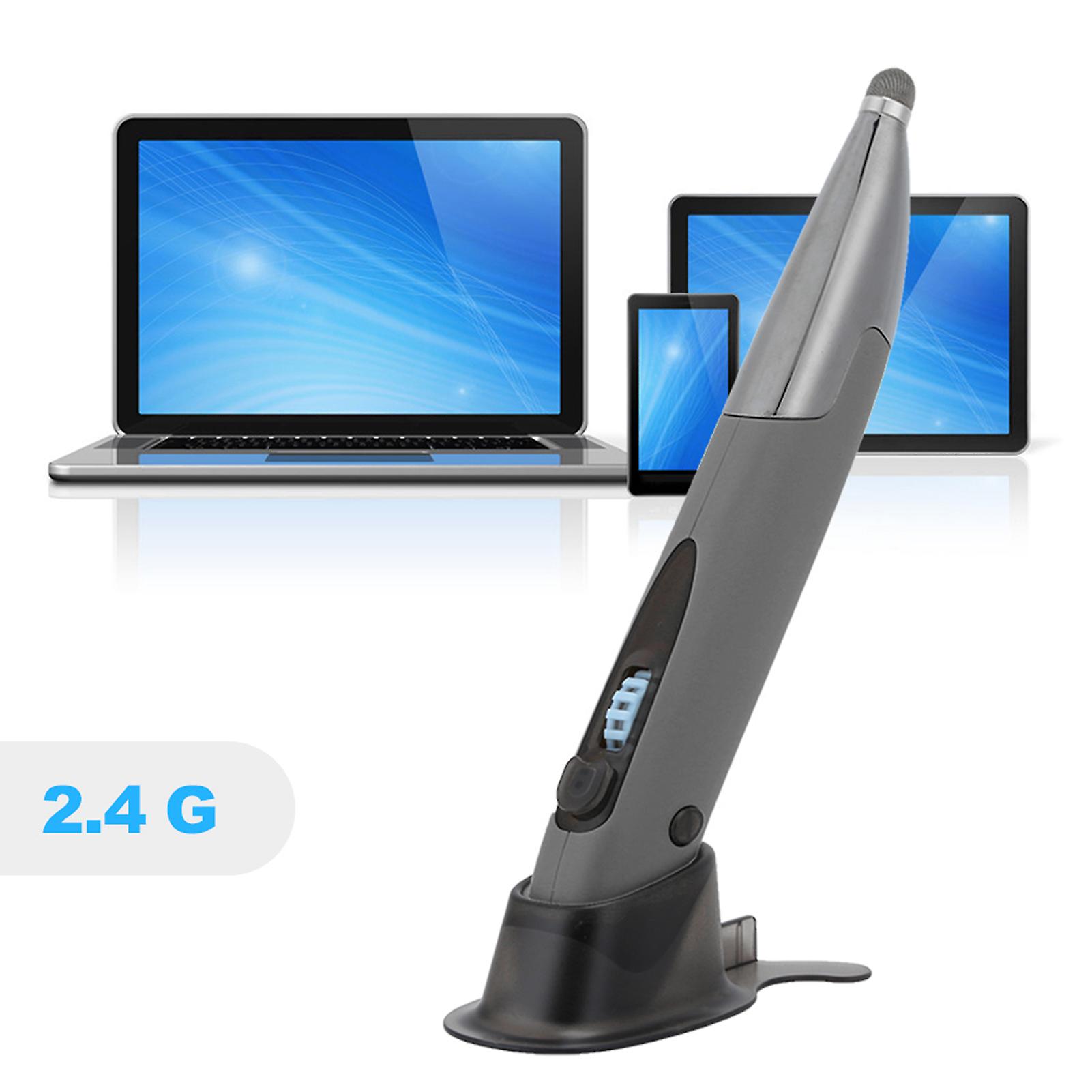 Mouse Pen 2.4g Wireless Abs Capacitive Screen Handwriting With Adapters For Win Xp/7/8/10silver Gray