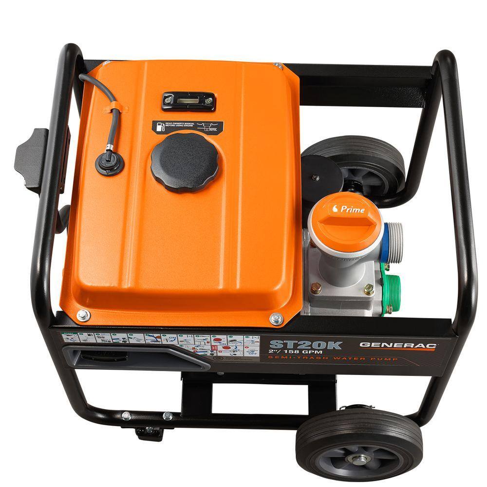 Generac 5 HP 2 in. Gas Powered Semi-Trash Water Pump with Hose Kit 6822