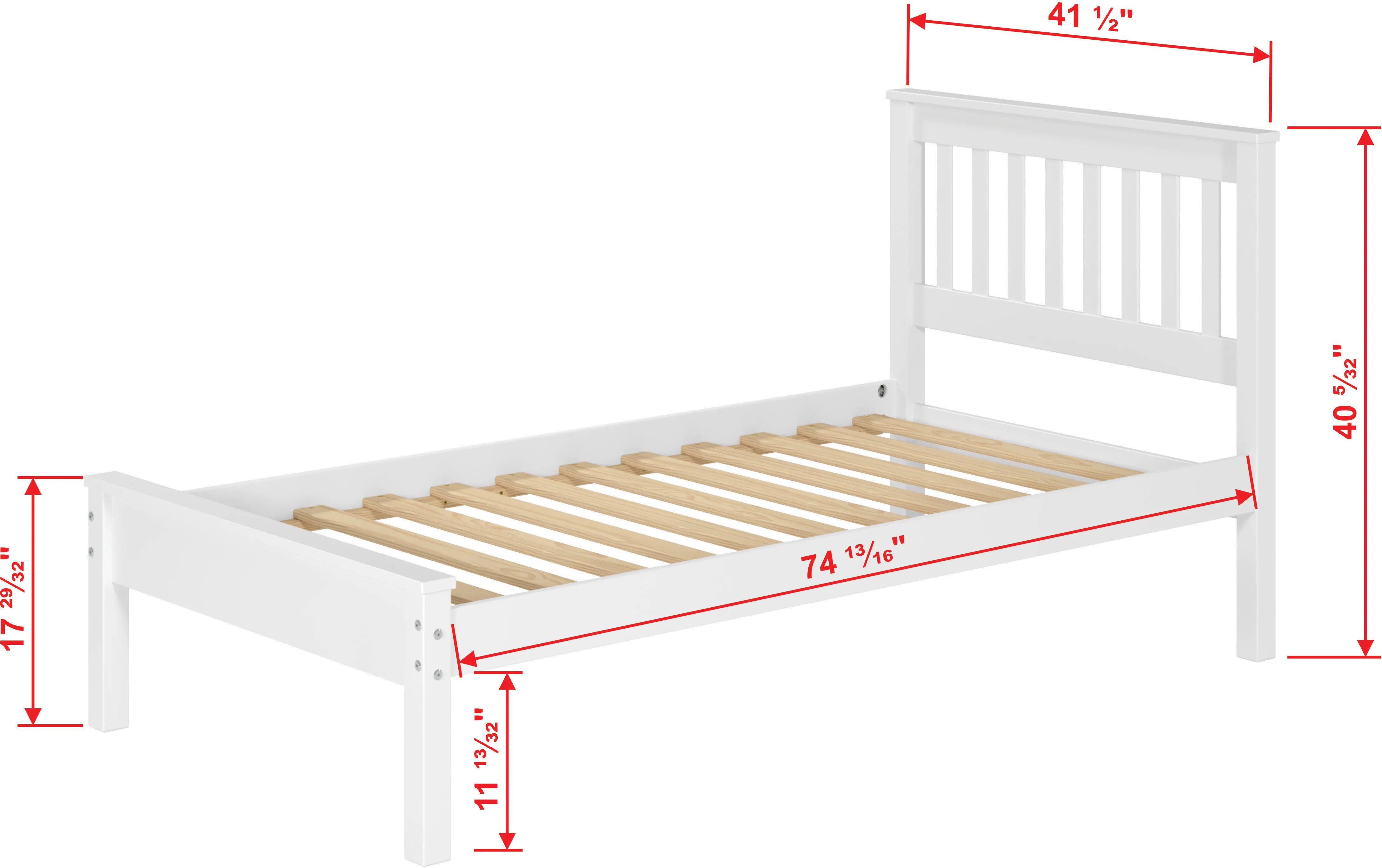 Contempo White Twin Bed