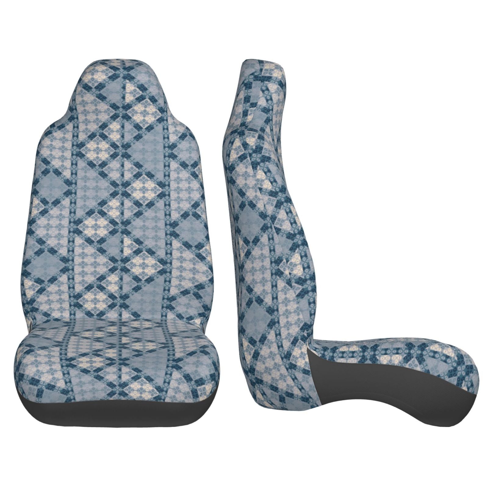 TEQUAN Front Seat Covers， Abstract Moroccan Style Pattern 2 Piece Car Seat Cover Fit Most Car SUV Truck Van